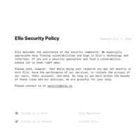 Ello | Security Policy